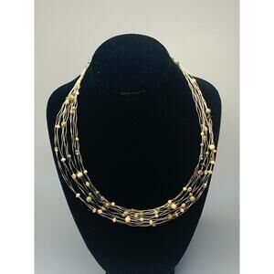 Wire & Bead Woven Necklace, 18 Length